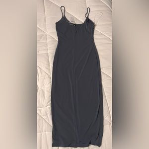 Purple slip midi dress